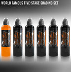 WORLD FAMOUS TATTOO INK Five 5 Stage Tattoo Ink Special Shading Set of 6 Bottles 4oz