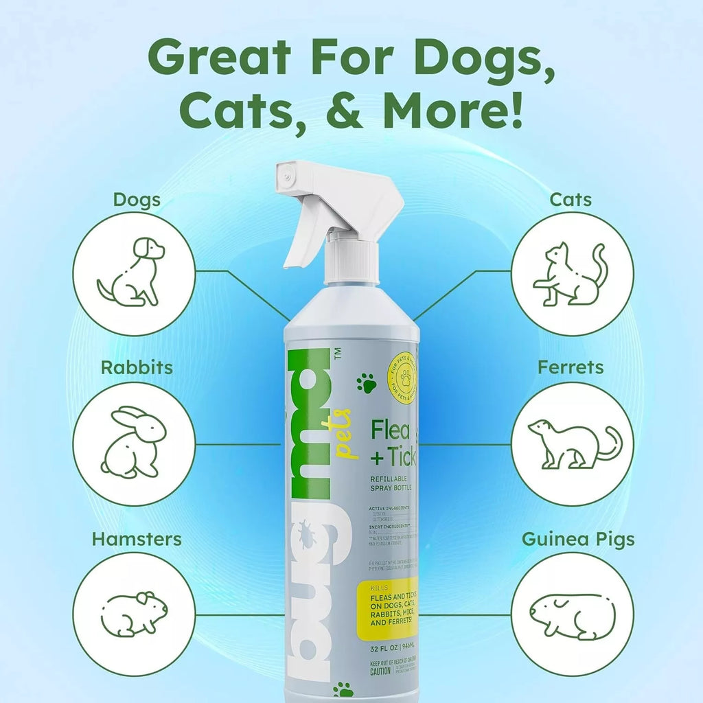 BUGMD Pest Control Essential Oil Concentrate for pet Flea & Tick Spray 3.7Oz 1-2PC