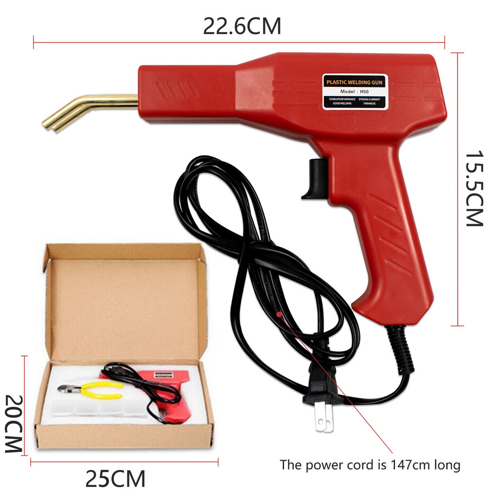 AMERIBOX Hot Stapler Gun Plastic Repair Car Bumper Fender Welder Machine Kit +200 Staples