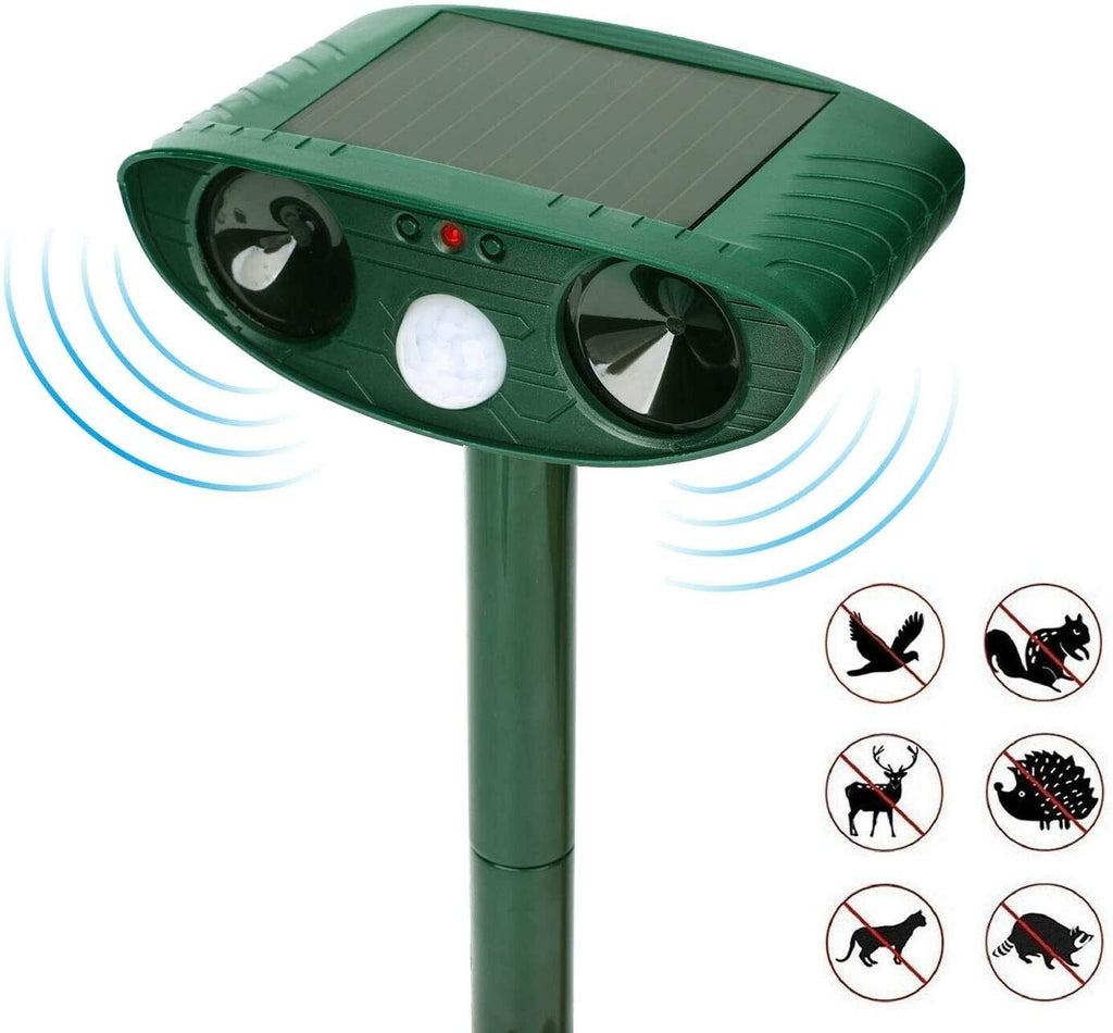Ultrasonic Animal Repeller Solar Motion Activated Critter Repellent Farm Garden