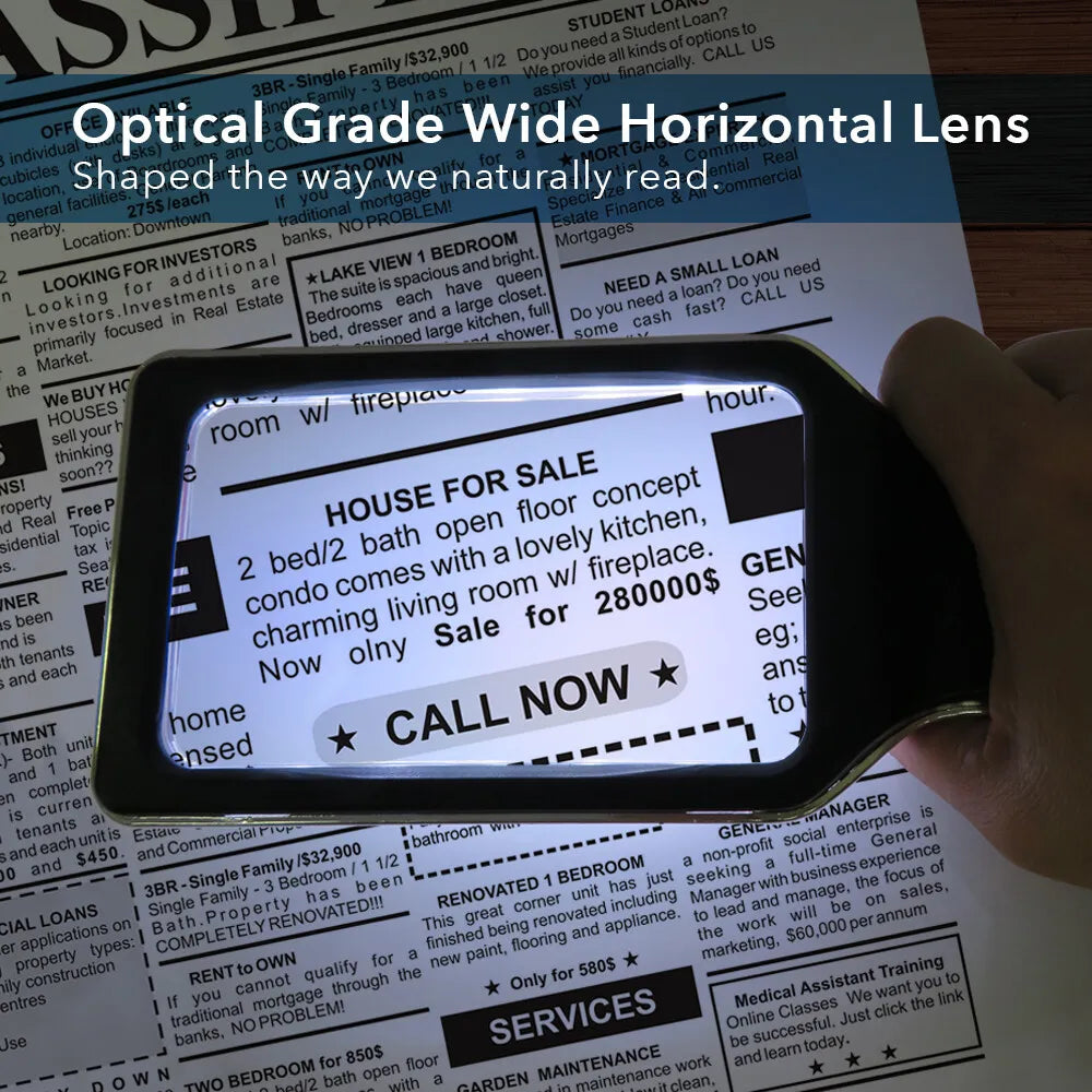 MAGNIPROS [Rechargeable] 4X Large Ultra Bright Magnifying Glass with 10 Dimmable LEDs
