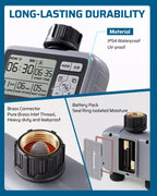 DEWENWILS Sprinkler Timer 2 Zone, Programmable Water Timer, Control Drip