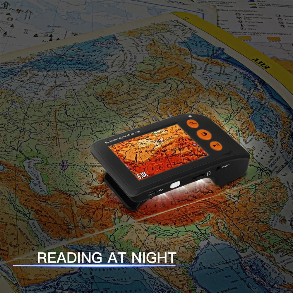 EYOYO LCD Digital 2-25x Magnifier Portable Handheld Reading Aid AV Output Low Vision