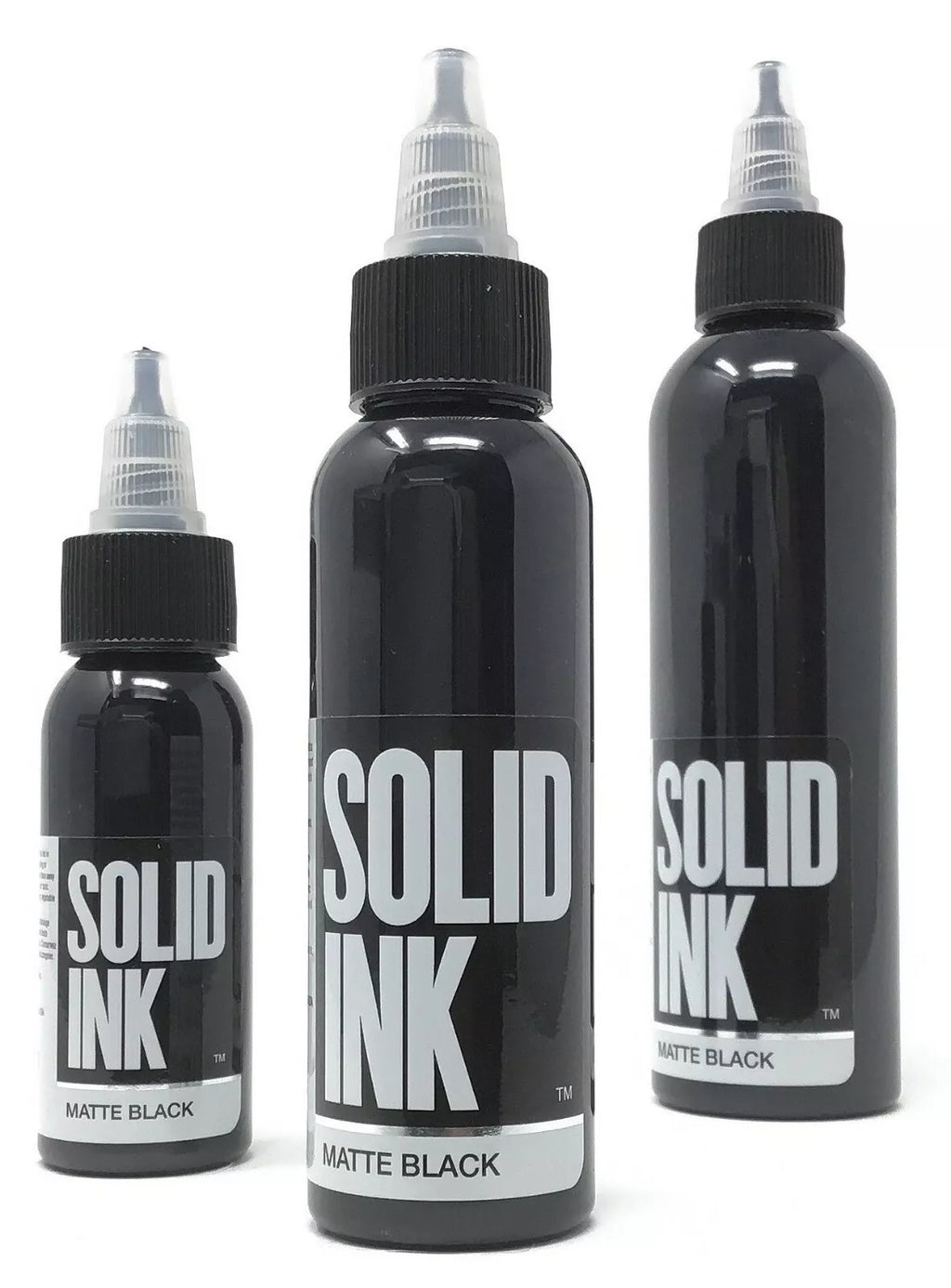 SOLID INK Tattoo Ink Opaque Deep Matte Black Color 1oz Bottle Original