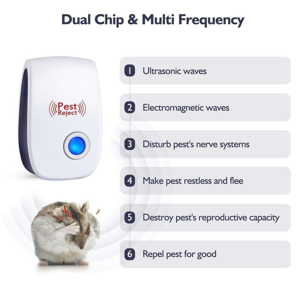 6pack Ultrasonic Pest Repeller Control Electronic Repellent Mice Rat Reject 2018