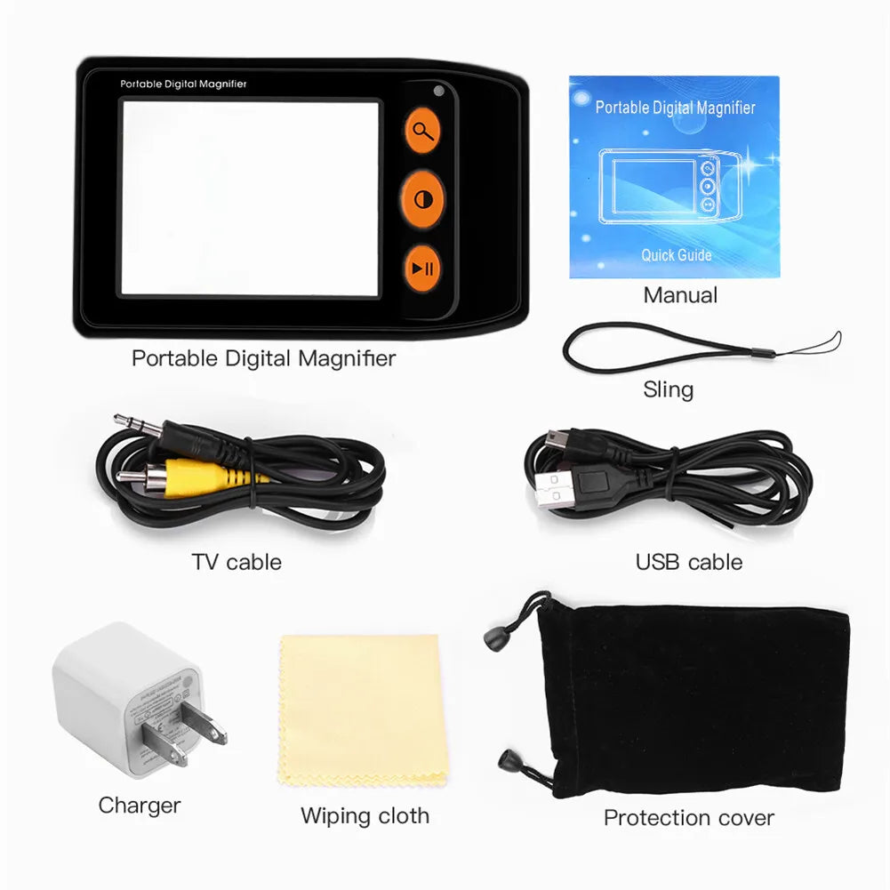 EYOYO LCD Digital 2-25x Magnifier Portable Handheld Reading Aid AV Output Low Vision