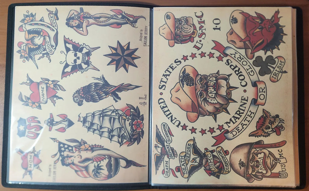 SAILOR JERRY Traditional Vintage Style Tattoo Flash Portfolio Book 50 Sheets
