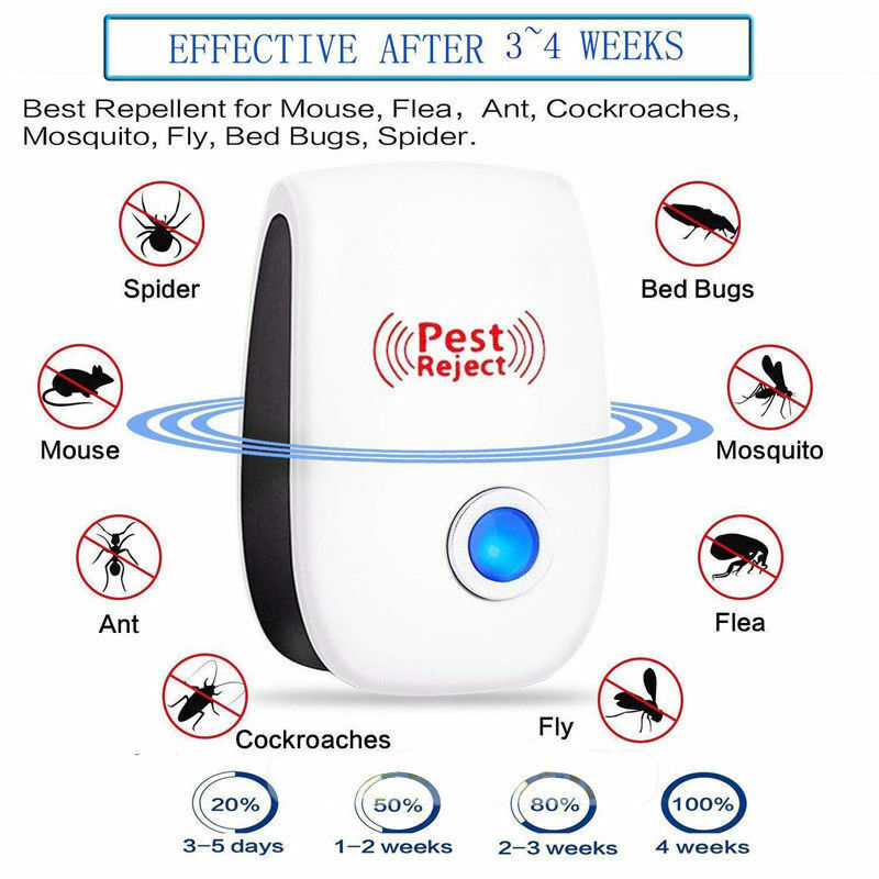 6pack Ultrasonic Pest Repeller Control Electronic Repellent Mice Rat Reject 2018