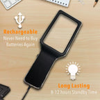 MAGNIPROS [Rechargeable] 4X Large Ultra Bright Magnifying Glass with 10 Dimmable LEDs