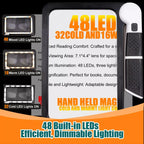 WHAMZ33 W Magnifying Glass with Light - 5x Full Page Magnifier for Reading 48 LED Light