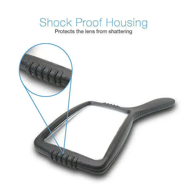 MAGNIPROS 4x Large Handheld Magnifying Glass with Comfort Grip & Shattered Proof Design