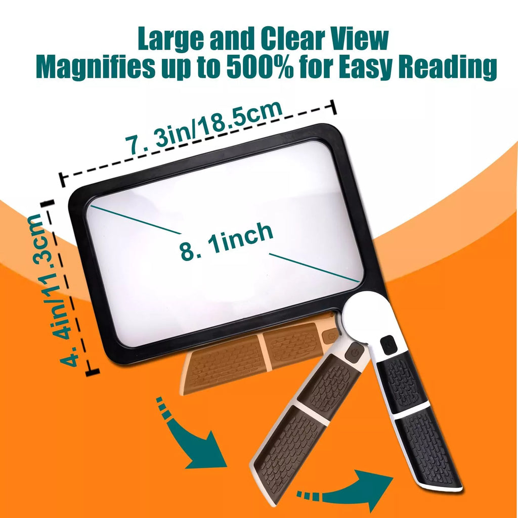 WHAMZ33 W Magnifying Glass with Light - 5x Full Page Magnifier for Reading 48 LED Light