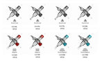 40PCS ASSORTED WORMHOLE DISPOSABLE TATTOO CARTRIDGES NEEDLE 3/5/7/9RL 5/7M 5/7CM