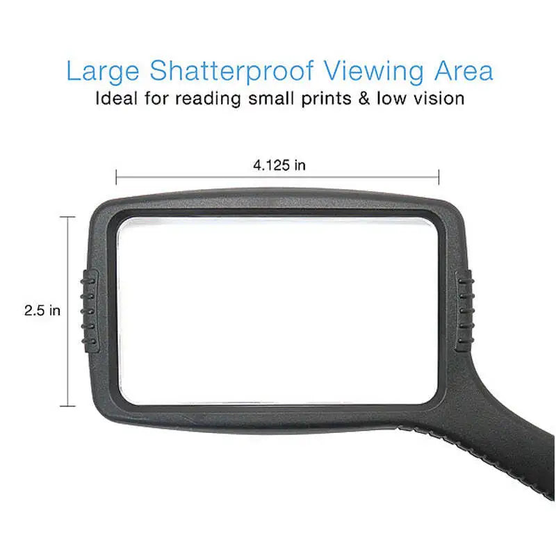 MAGNIPROS 4x Large Handheld Magnifying Glass with Comfort Grip & Shattered Proof Design