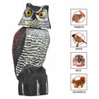Large head owl decoy Protect garden Yard Pest Repellent Bird Scarecrow outdoor