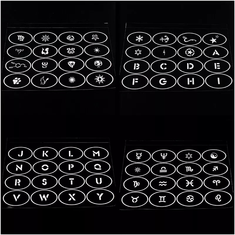 OPHIR 160x Pattern Airbrush Temporary Tattoo Stencils Set for Airbrush Face Painting