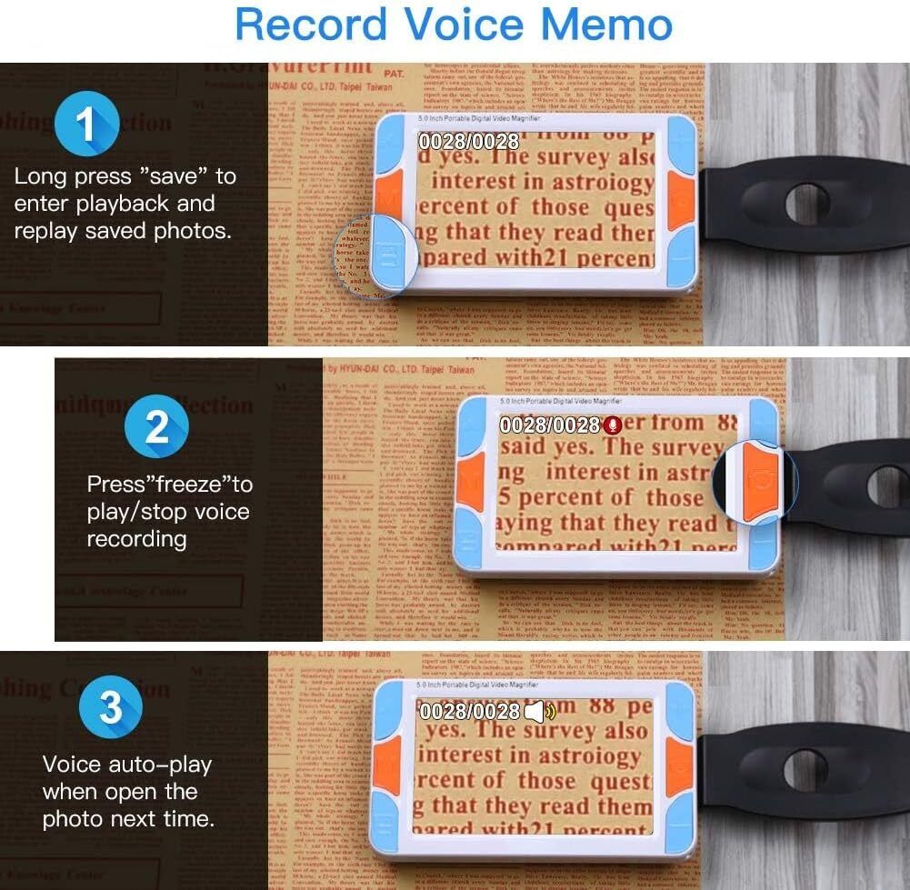 EYOYO 5.0 Inch Handheld Electronic Portable Video Magnifier Read AIDS Zoom Rate