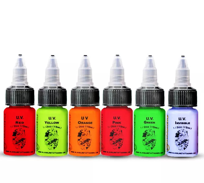 Single UV Tattoo Ink - 1/2 oz Bottle - Bloodline Original (Blacklight Pink)