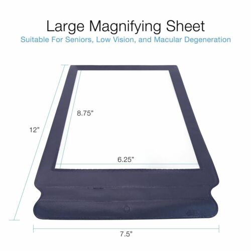 MAGNIPROS Large Full Page Magnifier Magnifying Sheet With Bonus Bookmark Entire