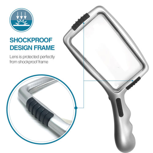 MAGNIPROS Large 3x Magnifying Glass With 10 Ultra Bright & Dimmable LEDs Magnetic Base