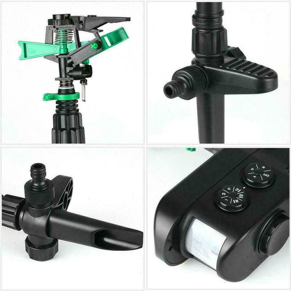 Solar Power Animal Repellent Sprinkler Motion Activated Garden For Yard I2J9