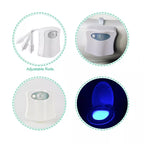 Toilet Night Light 8 Color LED Motion Activated Sensor Bathroom bowl Seat Lamp
