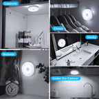 3 PCS Motion Sensor LED Night Light Battery Powered Indoor Closet Wall Cabinet