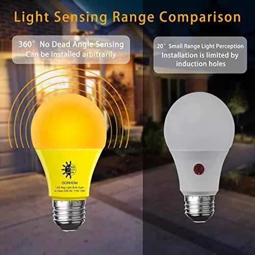 A19 Dusk To Dawn Bug Light Bulbs Outdoor Yellow Led Bug Light Bulb 10w 100w Equ