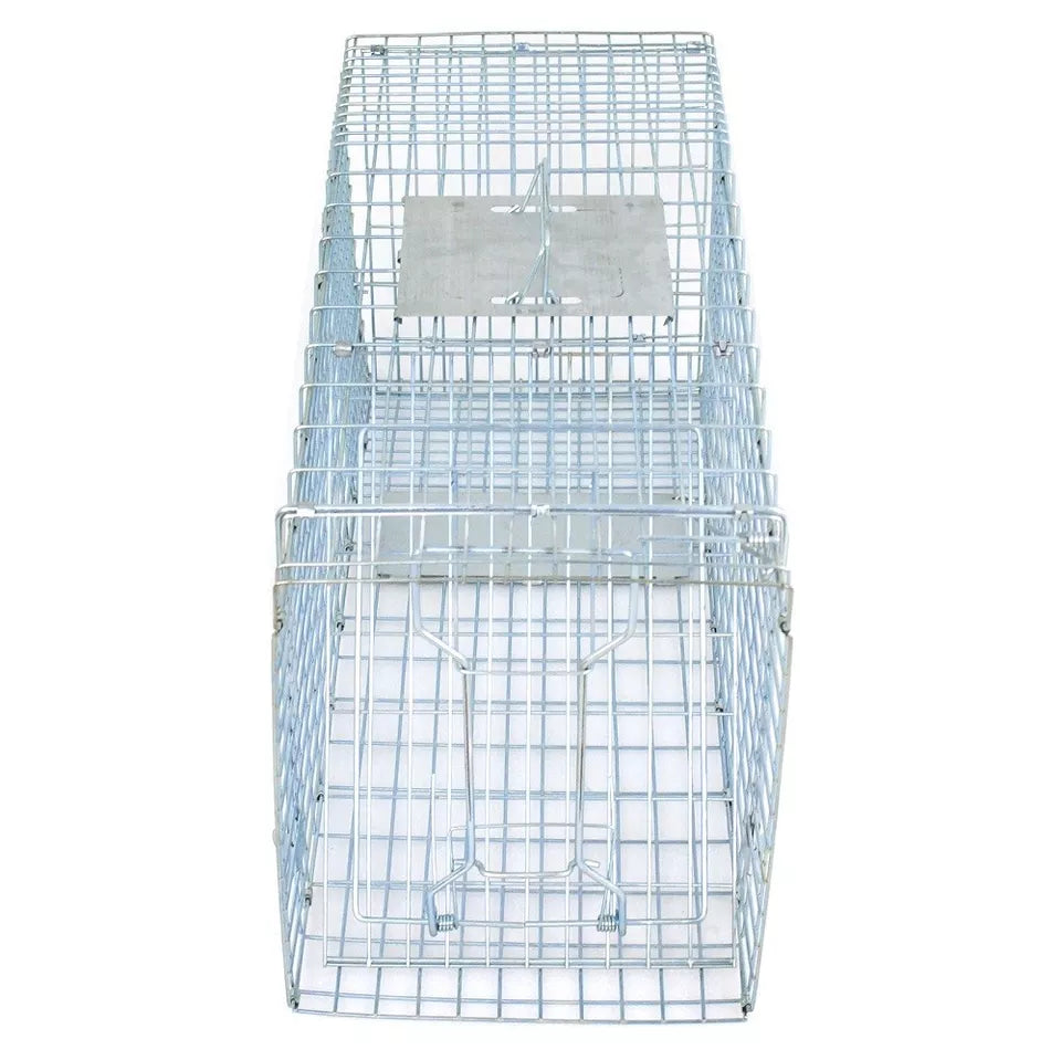 32" Live Animal Cage Trap Heavy Duty Folding Raccoon Traps Humane Cat Trap