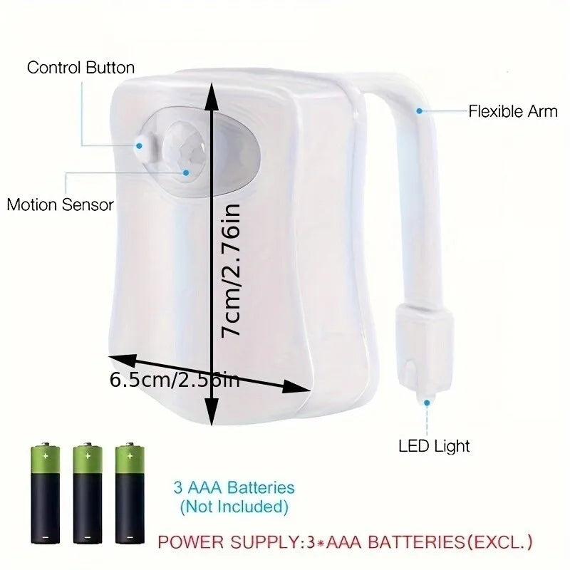 US 3-6 Pack Motion Sensor Activated LED 8 Colors Changing Toilet Night Light: Lot Size - 3 Pack