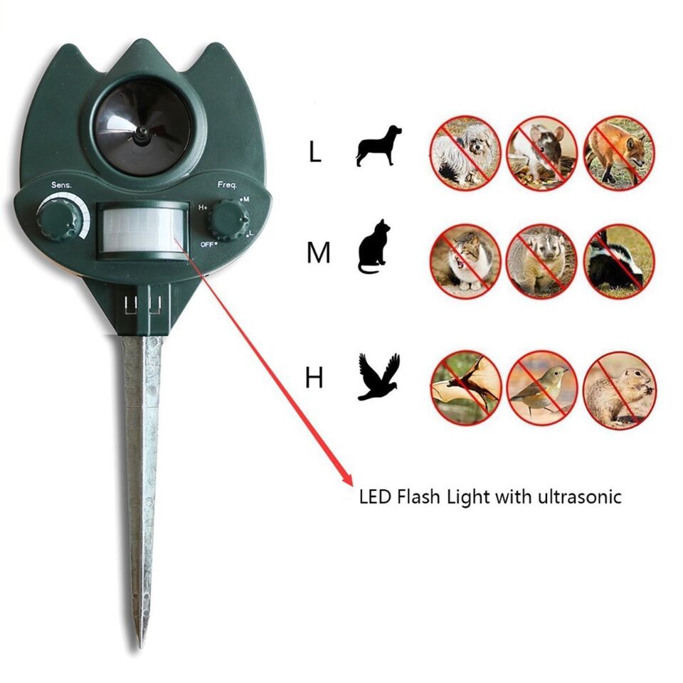 Ultrasonic Animal Repeller Dog, Cat Repellent for Home/Garden Pest Repeller