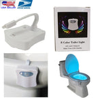 Toilet Night Light 8 Color LED Motion Activated Sensor Bathroom bowl Seat Lamp