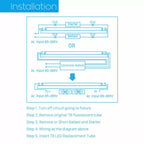 8 LED Tube Light 4FT 22W Dual-Ended Power Bypass Ballast CLEAR MILKY - Color: 6000K~6500K, Pack: 25 Pieces