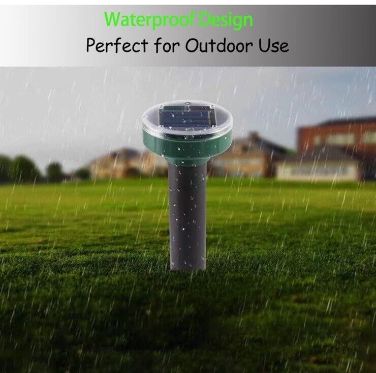4 Pack Solar Power Ultrasonic Mice Gopher Mole Pest Snake Repellent Repeller US