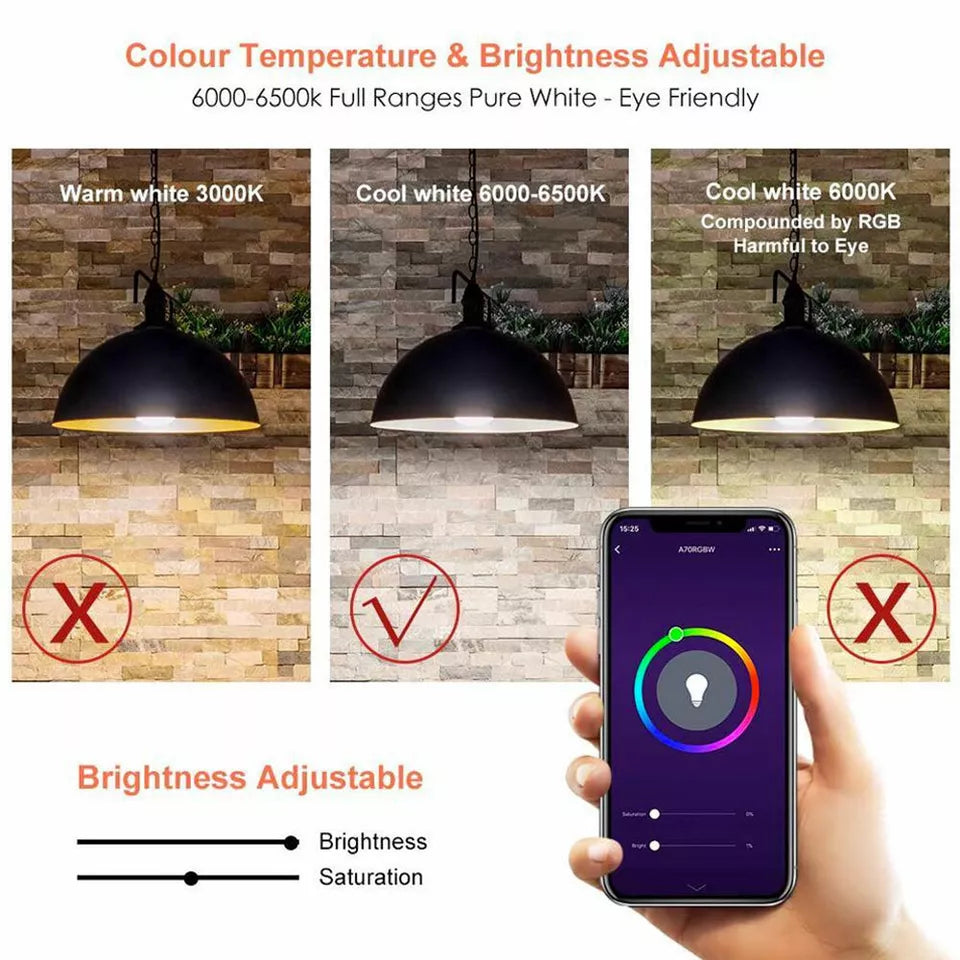 2-PACK Avatar Controls Smart WiFi LED Light Bulb Google Alexa Dimmable BR30 E26