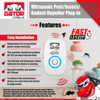 Ultrasonic Pest Insect Rodent Repeller Electronic Plug-In Mice Rat Cockroach Bug