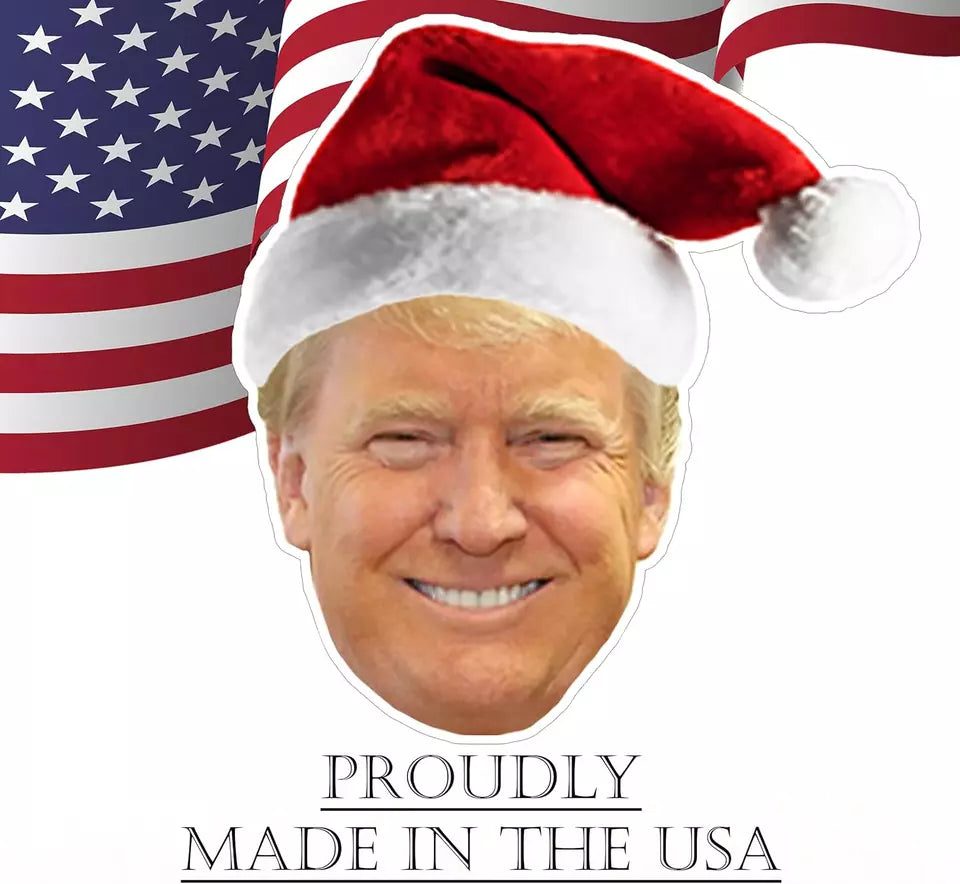 Funny Trump Santa Hat Cut Out JD Vance 2024 Yard Sign with H Stake for President