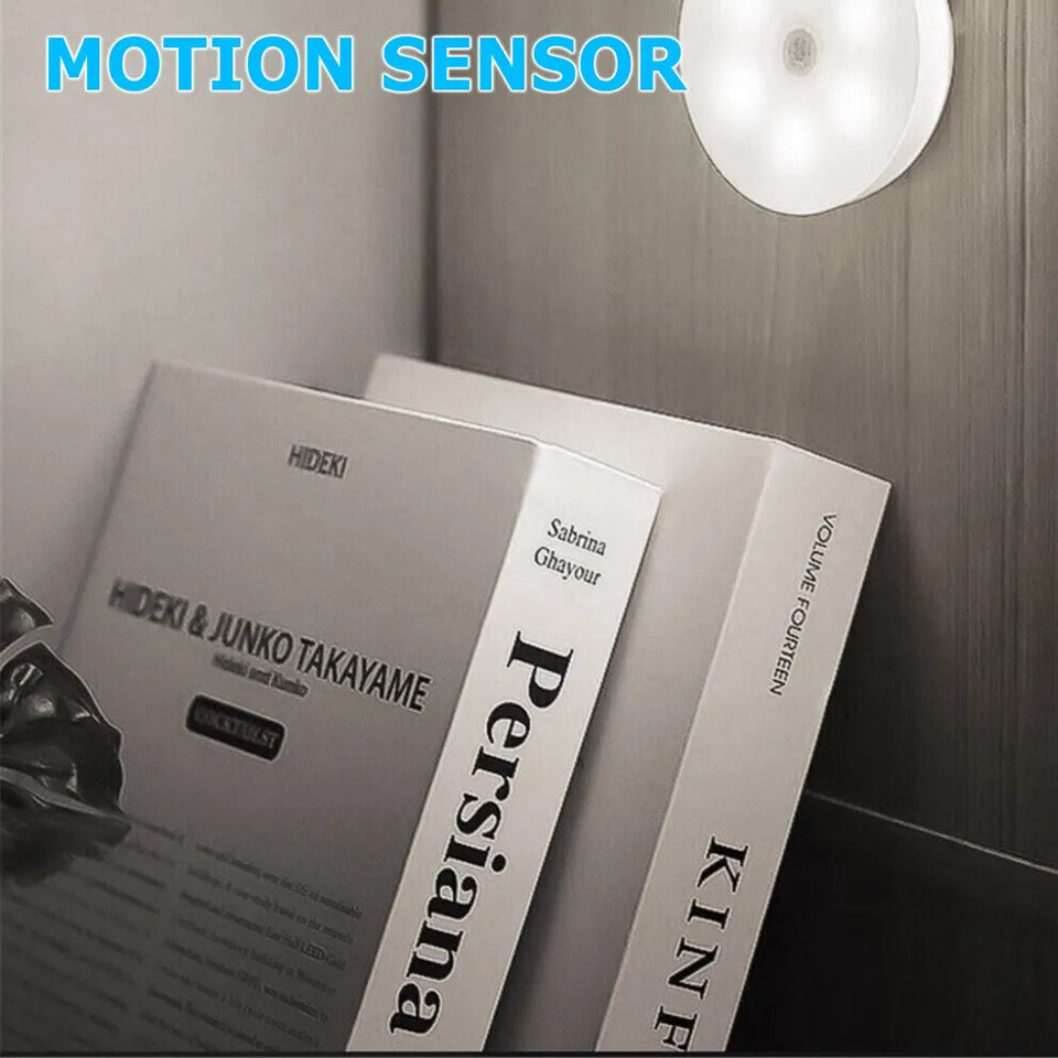 3 PCS Motion Sensor LED Night Light Battery Powered Indoor Closet Wall Cabinet