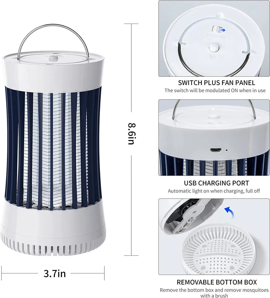 AICASE Electric Rechargeable Bug Zapper Mosquito Insect Fly Trap Mosquito Killer