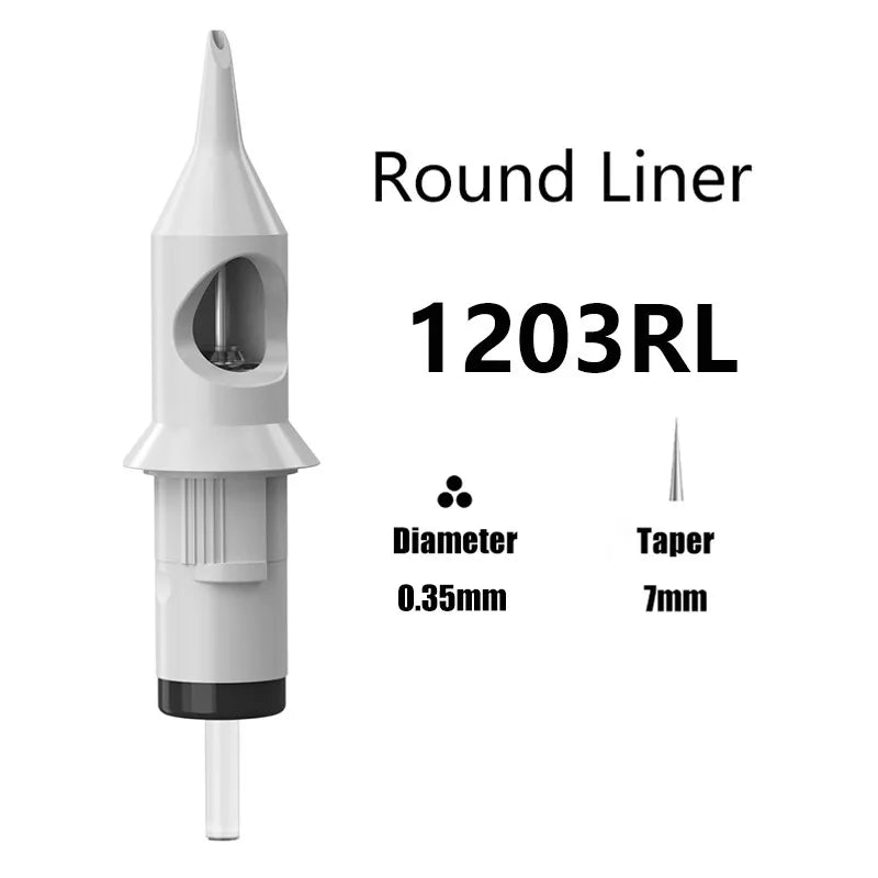 Solong Tattoo Cartridge Needles 20PCS Professional Safety Cartridges (3RL- 0.35mm-Standard)