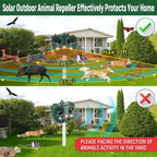 Upgraded Solar Ultrasonic Animal Repellent Dog Cat Skunk Deer Raccoon For Garden