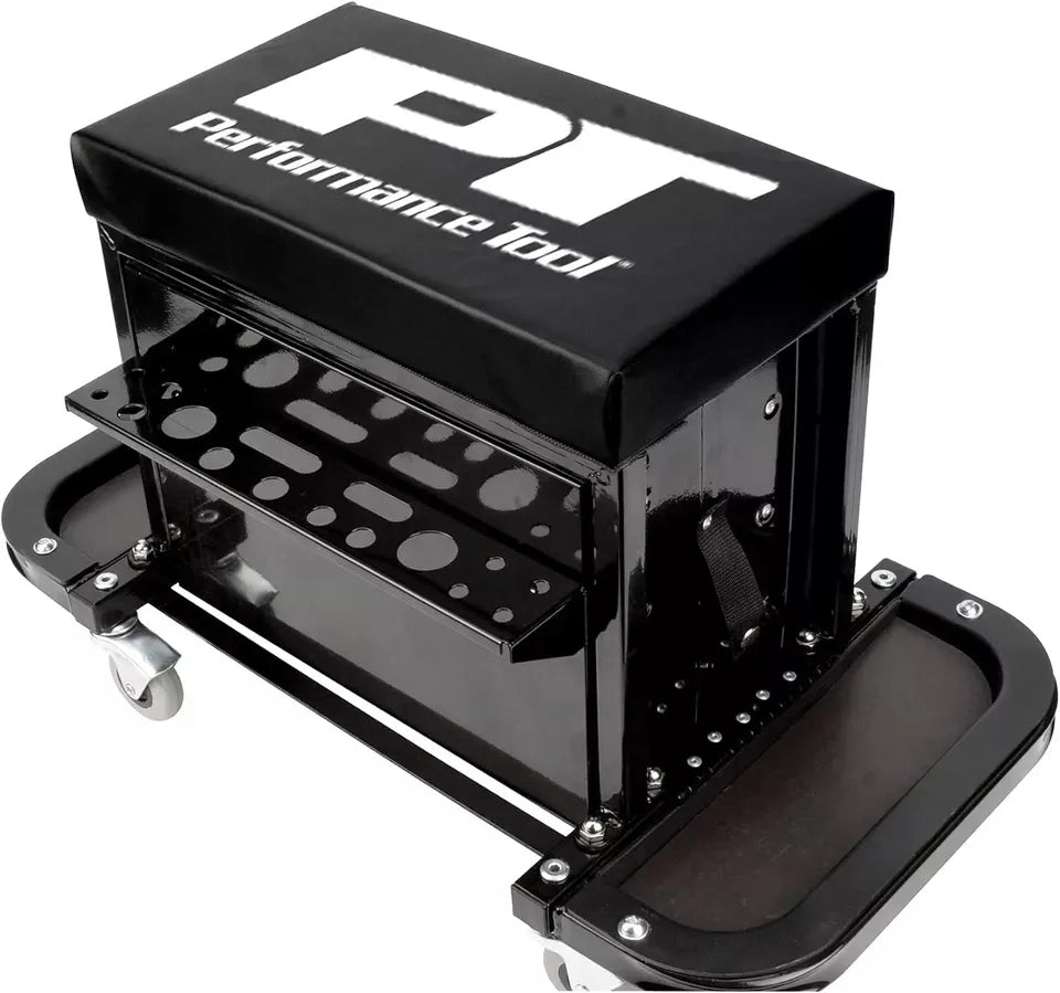 3-Drawer Tattoo Barber Rolling Chest Workstation Seat With Magnetic Side Trays