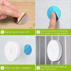 3 PCS Motion Sensor LED Night Light Battery Powered Indoor Closet Wall Cabinet