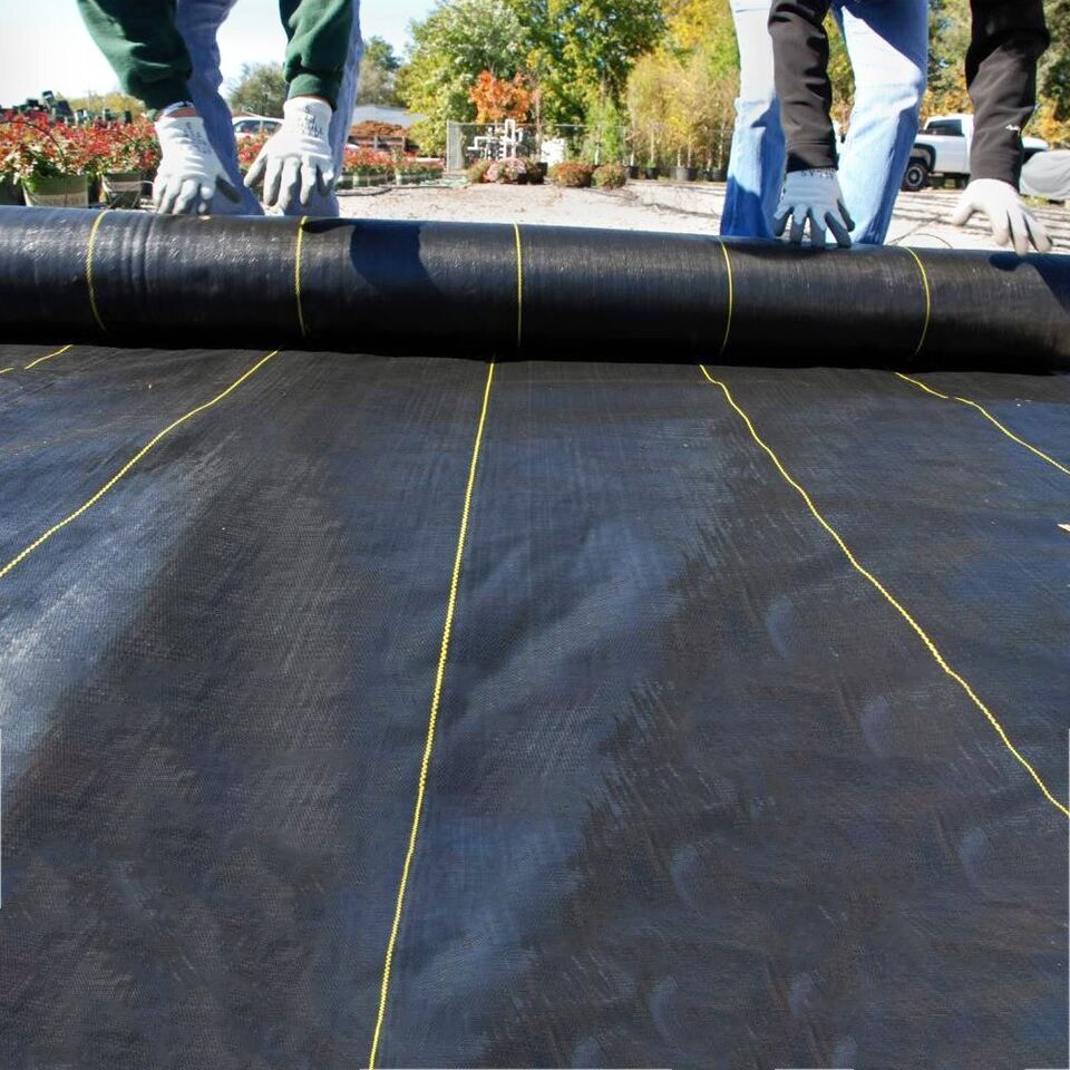 Heavy Duty Weed Barrier Fabric Woven Earthmat Ground Cover 3.2 Ounce Landscape - Size: 3FT x 100FT