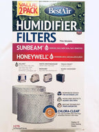 BestAir H75-2 Pack, Holmes Replacement, Paper Wick Humidifier Filter, 7.9" x 2.6" x 14"
