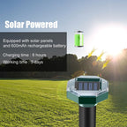 Solar Ultrasonic Animal Repeller Garden Pest Repellent Dog Cat Rabbit Raccoon US