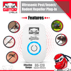 Ultrasonic Pest Insect Rodent Repeller Electronic Plug-In Mice Rat Cockroach Bug