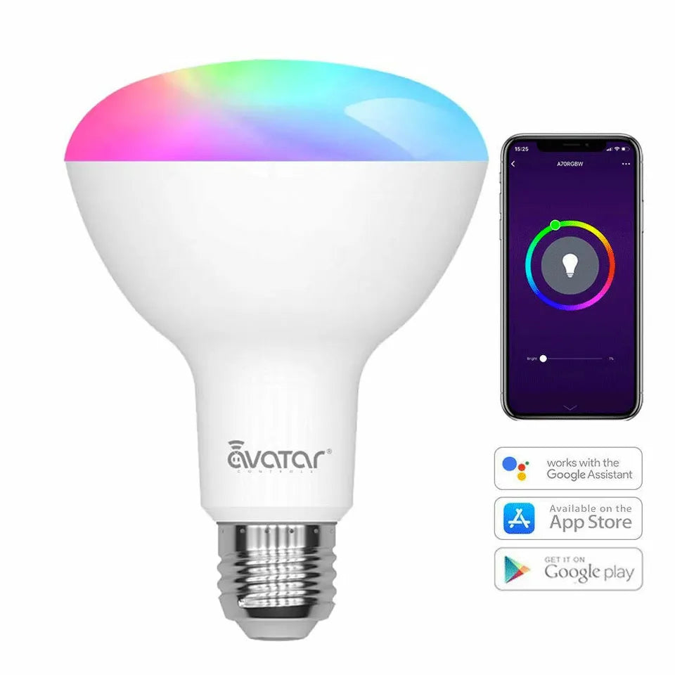 2-PACK Avatar Controls Smart WiFi LED Light Bulb Google Alexa Dimmable BR30 E26