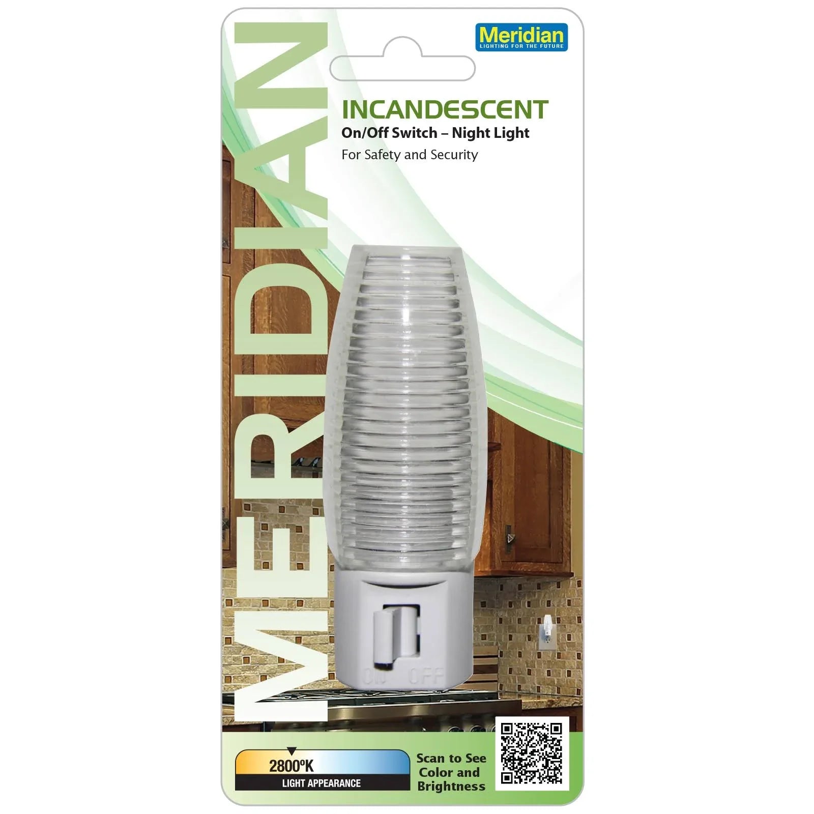 Incandescent Security Night Light Manual on off Switch Plug in Clear Shade